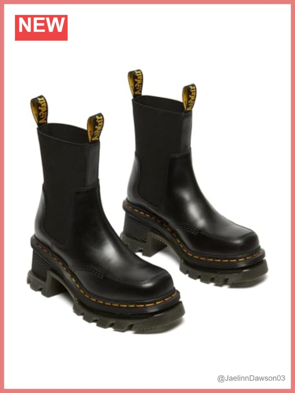 Dr. Martens Corran Chelsea Boots Leather Pull-On Women's Ankle Boots Block Heel